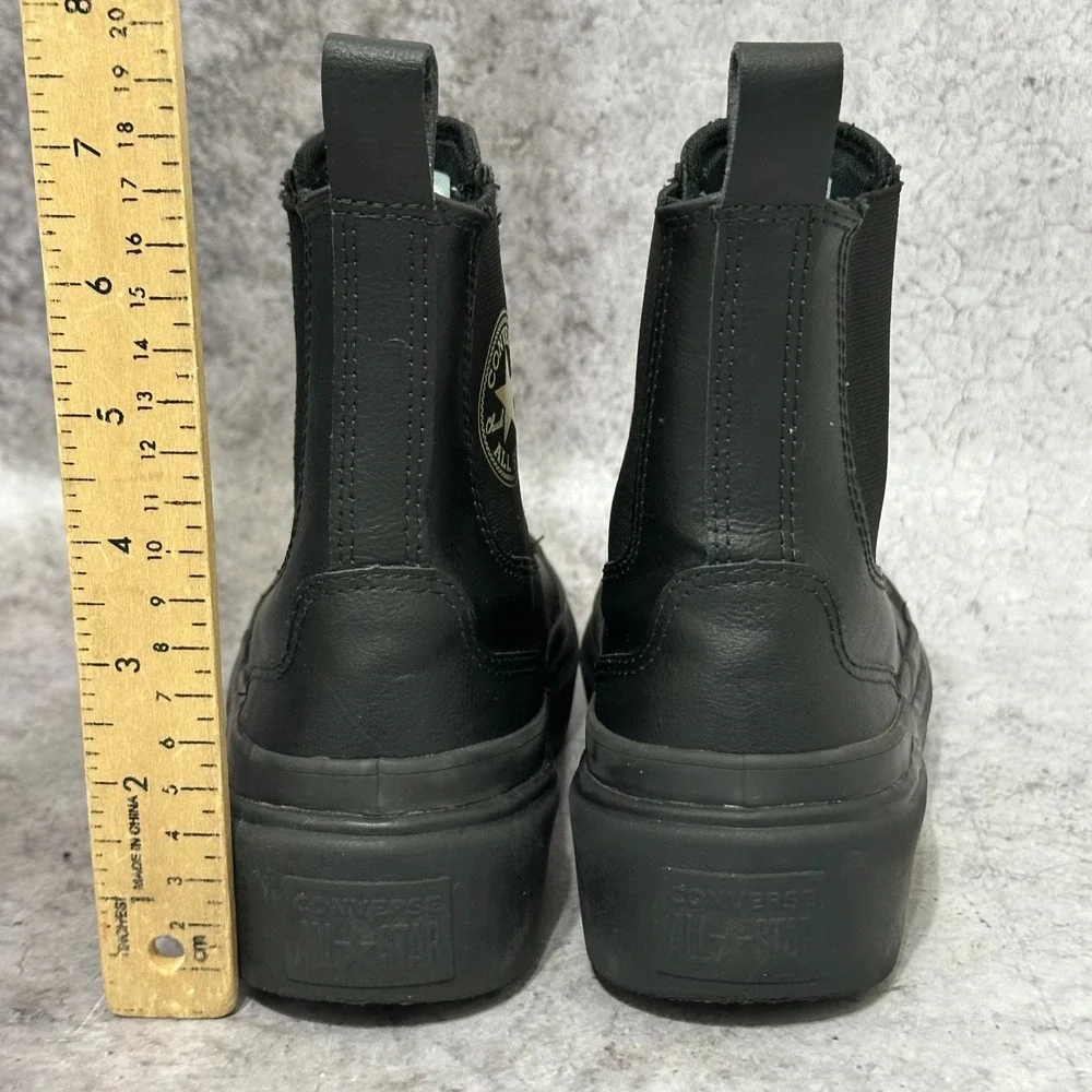 Converse All Star Lugged Chelsea Boots Kids 3.5 Black A08453C Leather Platform